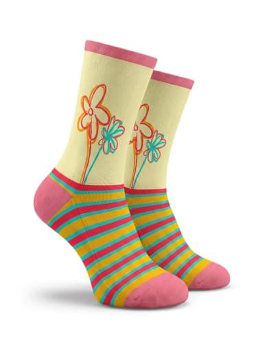 Havana Socks Sunny Daisy - Kids Socks SUNNY_DAISY_KIDS_SOCKS | Crew Length, Cotton Blend, Breathable, Comfortable