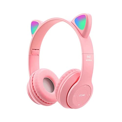 Wireless Gaming Headset p47 Headset For Kids And Adults Multi Color (Pink) Headphones