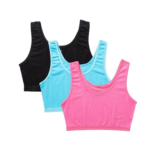 King Merryland Pack of 3 Women's Sports Cotton Tank Top Soft Bra, Non Padded