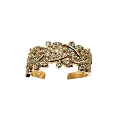 3 Diamonds 123456 Butterfly Women's Butterfly Ring Gold Plated with High Quality Zircon