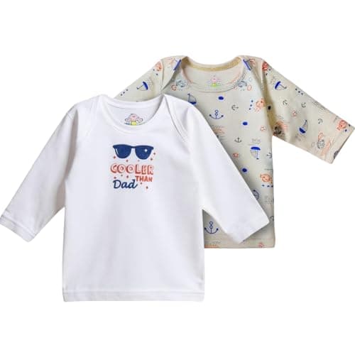 Baby Shoora Unisex Set Of 2 Pieces Long Sleeves Undershirt Printed Shapes Base Layer Top (pack of 1) Shirt