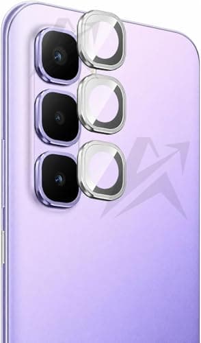 ARROWS Camera Lens Protector for infinix Hot 60 / infinix Hot 60i, Tempered Glass Individual Metal Ring Lens Cover, 9H Hardness Anti Scratch HD Clear Camera Protection, Easy Installation - Silver Screen protector