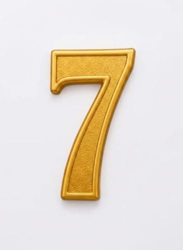Number 7 Golden Adhesive Door 12x7cm | Quick installation in seconds, waterproof and rustproof, strong adhesive that will not fall off, indoor and outdoor use Sticker decal