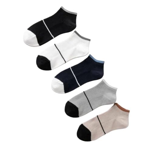 Ankle Socks 3 Pack, Two-Tone Colour Block Design | Low Cut Style, Multicolour Set, Casual Everyday Wear, Ribbed Cuff, Contrast Toe & Heel