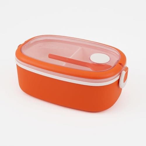 Lunch Box 2 Tier Divided – 1.6L Lunch Box with Fork and Knife for Daily Meals and Work | Practical Design for Carrying and Daily Use (H)