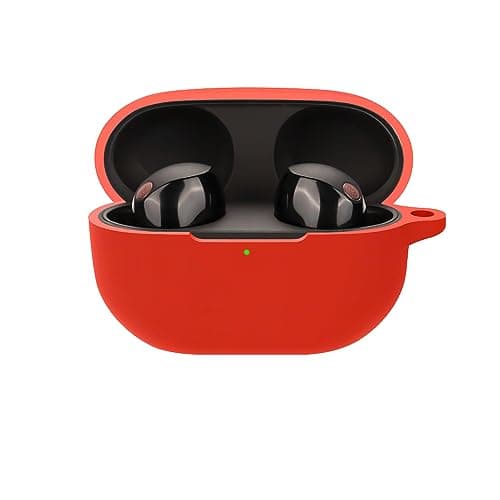 OIATROE Silicone Case Compatible With Sony WF-1000XM5 - Protective Cover for Headphones -Red Portable electronic device cover