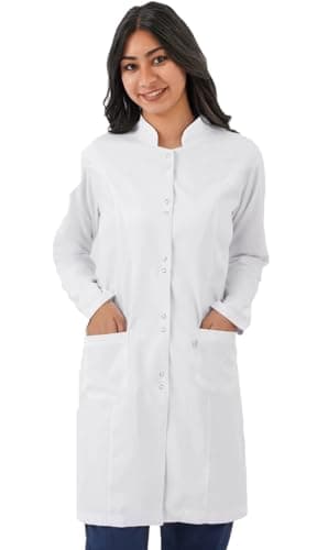 Double Snap Lab Coat, White Apparel