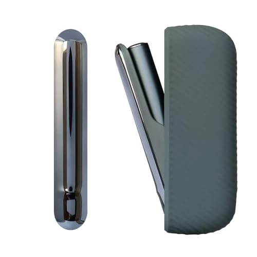 Ecosystem Orignal Case cover Compatible with New IQOS ILUMA i (2025), ILUMA, Case + Door Cover Set of 2 Silicone 360° Full Protection, Shockproof, Anti-Slip Metallic Plating (Dark Grey) Cigarette case