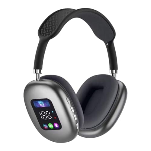 Wireless Bluetooth Display Headphone P9 Digital Display, Hi-Fi Sound Quality, USB-C Charging, Comfortable Soundproof Design, Pure Sound, Havy Bass (Black)
