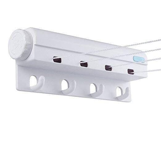 Retractable Wall Drying Rack 5 Ropes - 3.75M Indoor Clothes Drying Rack Space Saving for Bathroom Kitchen Balcony (Hm)