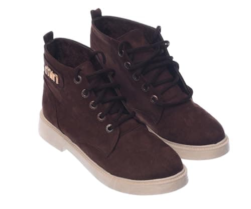 B&W womens B&W-W059-Brown Sneaker Boot