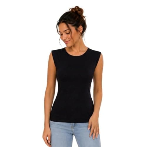Women's Sleeveless Crew Neck Tank Top | Slim Fit, Casual Wear, Stretch Fabric, Everyday Essential, Layering Piece Shirt
