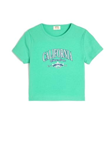 KOTON Girls Short Sleeve T-Shirt Modern