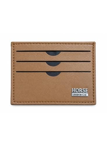 Mens Leather Card Case Slim Design with Middle Pocket and Multiple Card | 3 card slots, Slim and sleek design, metal logo, everyday use, durable stitching Wallet
