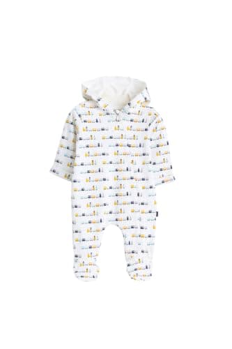 Junior Baby Boys Long Sleeve Romper Jumpsuit - Soft Cotton Blend One-Piece Outfit with Snap Closure, Printed Infant Playsuit, Multicolor, 12
