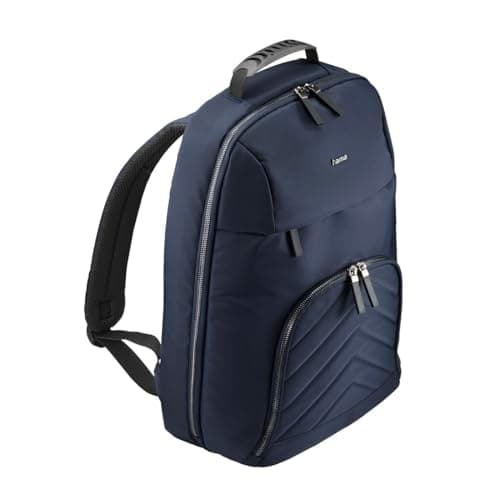 Hama Premium Lightweight Backpack for Laptop (Laptop Compartment Padded for Laptops up to 16.2 Inches, with Front Pocket and Inner Compartment, Ultralight Daypack, Waterproof) Dark blue