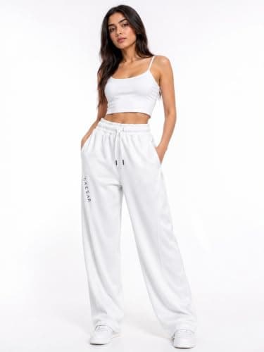 CAESAR Womens Women's wide-leg trousers with side print Women's wide-leg trousers with side print Pants
