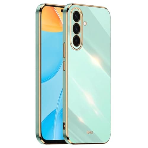 HONLEN Case for Samsung Galaxy A36 5G (6.6 inches), Soft TPU Silicone Cover, Galvanic Frame Design - Green Cellular phone case