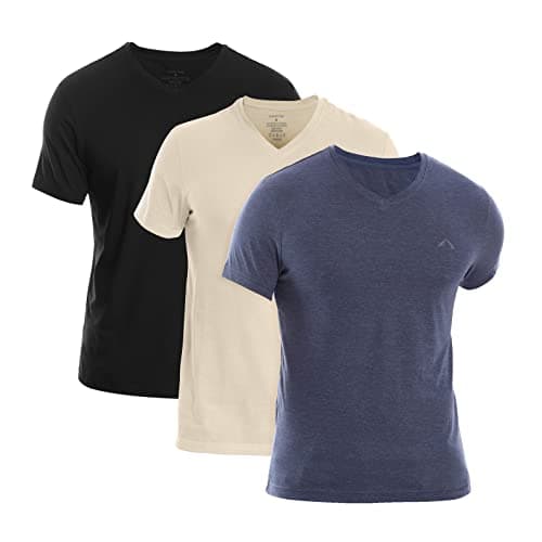 Cleocotton Mens V-Neck Logo T-Shirt (pack of 3)