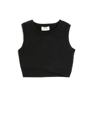 KOTON girls Sleeveless Crop Sweater Sweater (pack of 1)