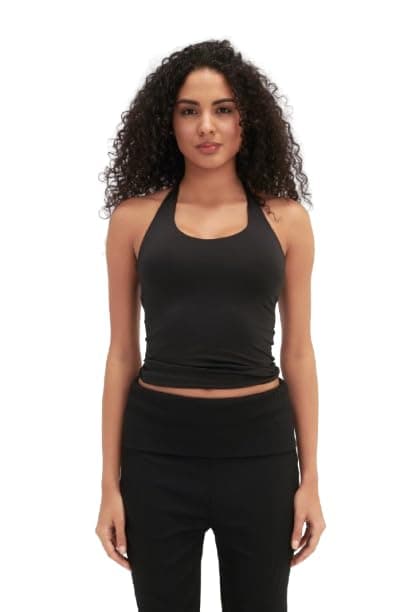 Virmo Womens Sleeveless Shirt Halter Neck Top Bt014-bl