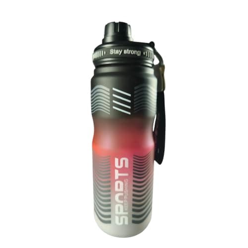 MD STAY FIT 800ml Gradient Sports Shaker & Water Bottle – Leak-Proof, BPA-Free Gym Bottle with Strap & Volume Markings, blue