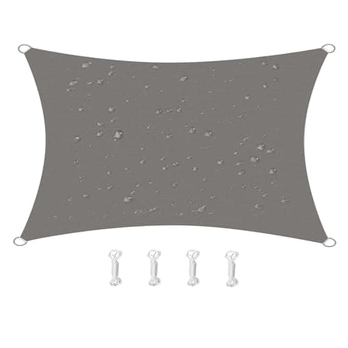 HOMPER Rectangular Shade Sail, 2 x 3 m, Waterproof Sun Protection, Oxford Fabric, UV Protection, for Balcony, Patio, Garden, Outdoor