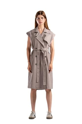 ASTK Womens Sleeveless Trench Trenchcoat Outerwear