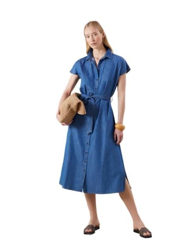 LC WAIKIKI Woman Collared Denim Dress