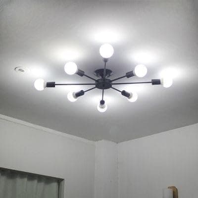 Generic Modern 8-Light Black Metal Indoor Suspension Light 25x65x25cm