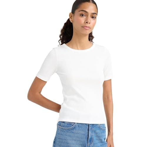 DeFacto Womens Slim Fit Crew Neck SHORT SLEEVE Knitted Short Sleeve T-Shirt C0097AX Short Sleeve T-Shirt (pack of 1)