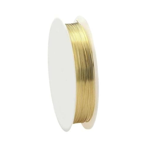 1 Roll 0.5mm Jewelry Wire Craft Wire 23ft Strong Tarnish Resistant Beading Wire For Jewelry Making Supplies (Golden)
