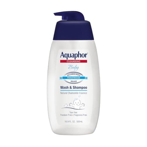 Aquaphor Baby Wash and Shampoo - Mild, Tear-Free 2-in-1 Solution for Baby’s Sensitive Skin - 16.9 fl. oz.