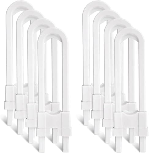 Circle M 8-Pack White U-Shape Sliding Cabinet Locks: Child Safety Drawer Latches Home