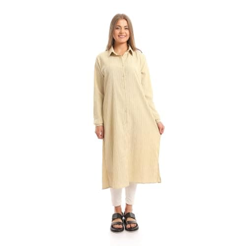 Andora Womens Long Sleeves Textured with Small Slit Blouses (pack of 1) Shirt
