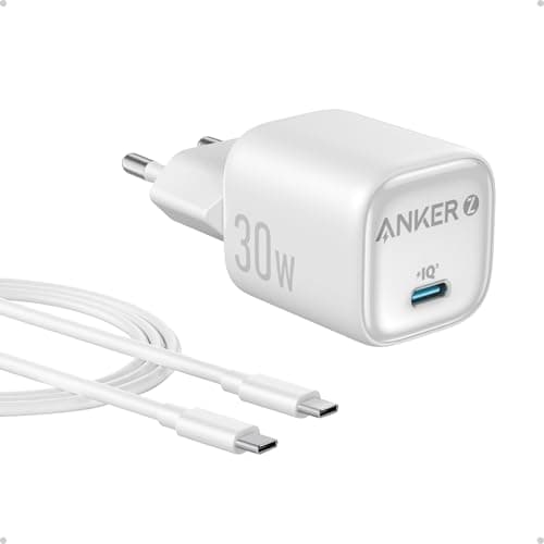 Anker Zolo GaN Compact Charger, 30W USB-C Port, Enhanced Temperature Control, Small Format and 3x Faster Charging, for iPhone, iPad, Samsung, Pixel, and More - White Charging adapter