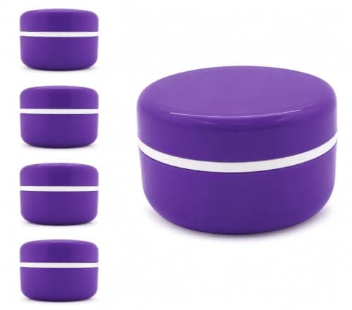 5 Pieces Empty Plastic Refill Jar Purple 30ml Diameter 5cm Height 3.5cm