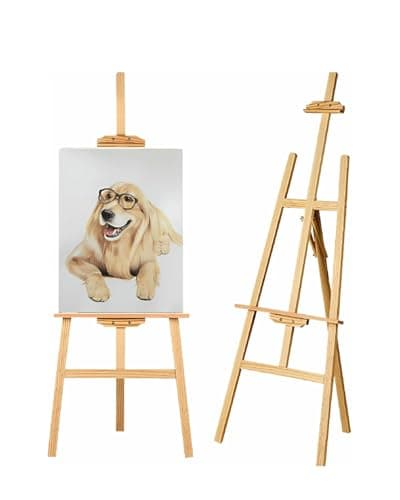 Rosy.Moment Adjustable Wooden Painting Easel, Art Easel Stand Hold up to 145cm, Painting Canvas for Wedding Sign and Poster, Drawing Canvas