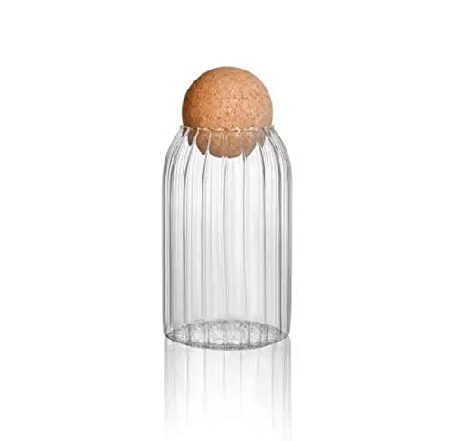 Glass Storage Jar with Wooden Lid, Kitchen Mason Jars Lid Container Glass Bottle Container Pill Dispenser Box(1000ml) Food storage container