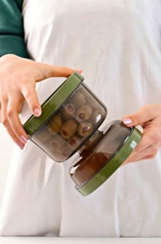 Generic Pickle Jar with Internal Strainer, Airtight Lid, for Pickles, Olives and Lemons, .rom Food storage container