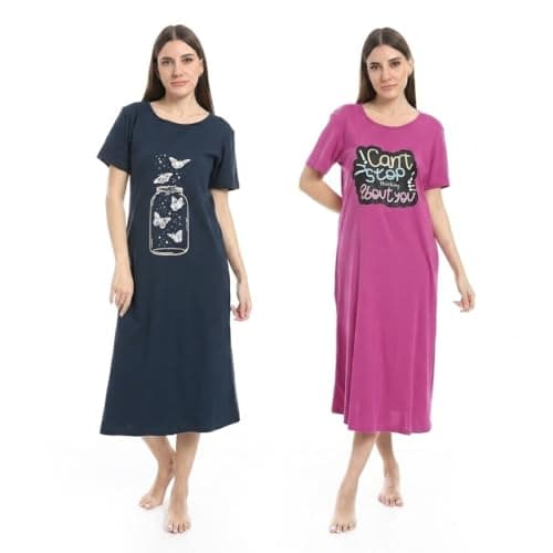 KADY Womens Bundle of 2 sleepshirt short sleeves Bundle of 2 sleepshirt short sleeves