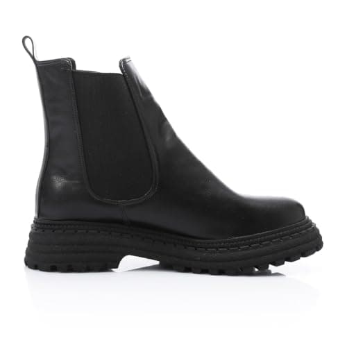 Leather Ankle Boot - Black | Soft Inner Cushioning, Formal & Party Wear, Metallic Finish, Timeless Classic Style, Lightweight & Durable