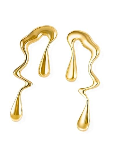 Women's Asymmetric European Style Geometric Water Drop Earrings Simple Daily Wear Earrings