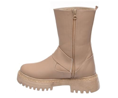 B&W womens B&W-W065-Beige Sneaker Boot