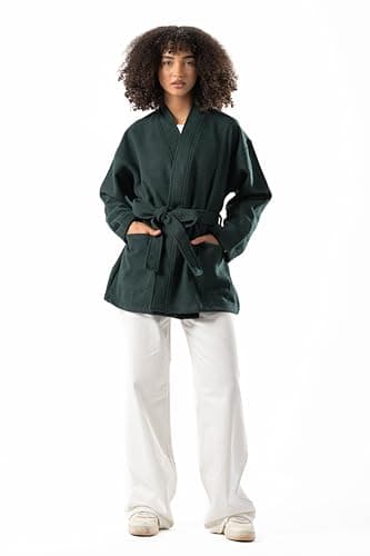 ASTK Womens Wool Belted Trenchcoat Coat