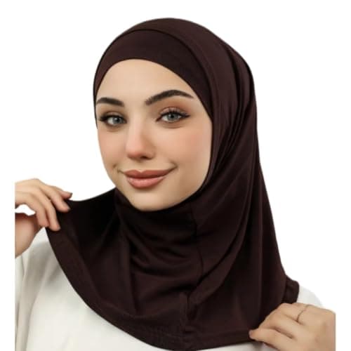 Women's Jersey Hijab Scarf, Light Grey, One-Piece Pull-On Style-TS-026-24 | Stretchy Jersey Fabric, Easy Wear Design, Full Coverage, Modest Wear, Soft & Breathable Apparel head neck covering