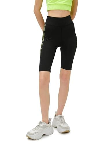 Biker Leggings High Waist Slogan Print Pants