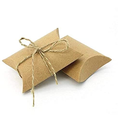 Best Gift brown Kraft Paper Pillow Favor Gift Box 10 Pcs Gift wrap