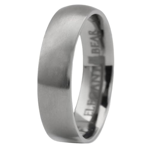 Elegant bear Silver Matt Titanium ring 6mm A225