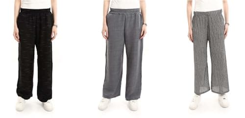 Red Circle Womens Bundle of 3 Comfortable Elastic Waist Summer Lounge Pants Bundle of 3 Comfortable Elastic Waist Summer Lounge Pants Outerwear